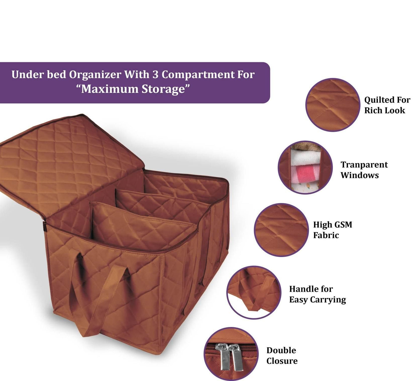 Organizer - 3 Compartment Foldable Storage Box