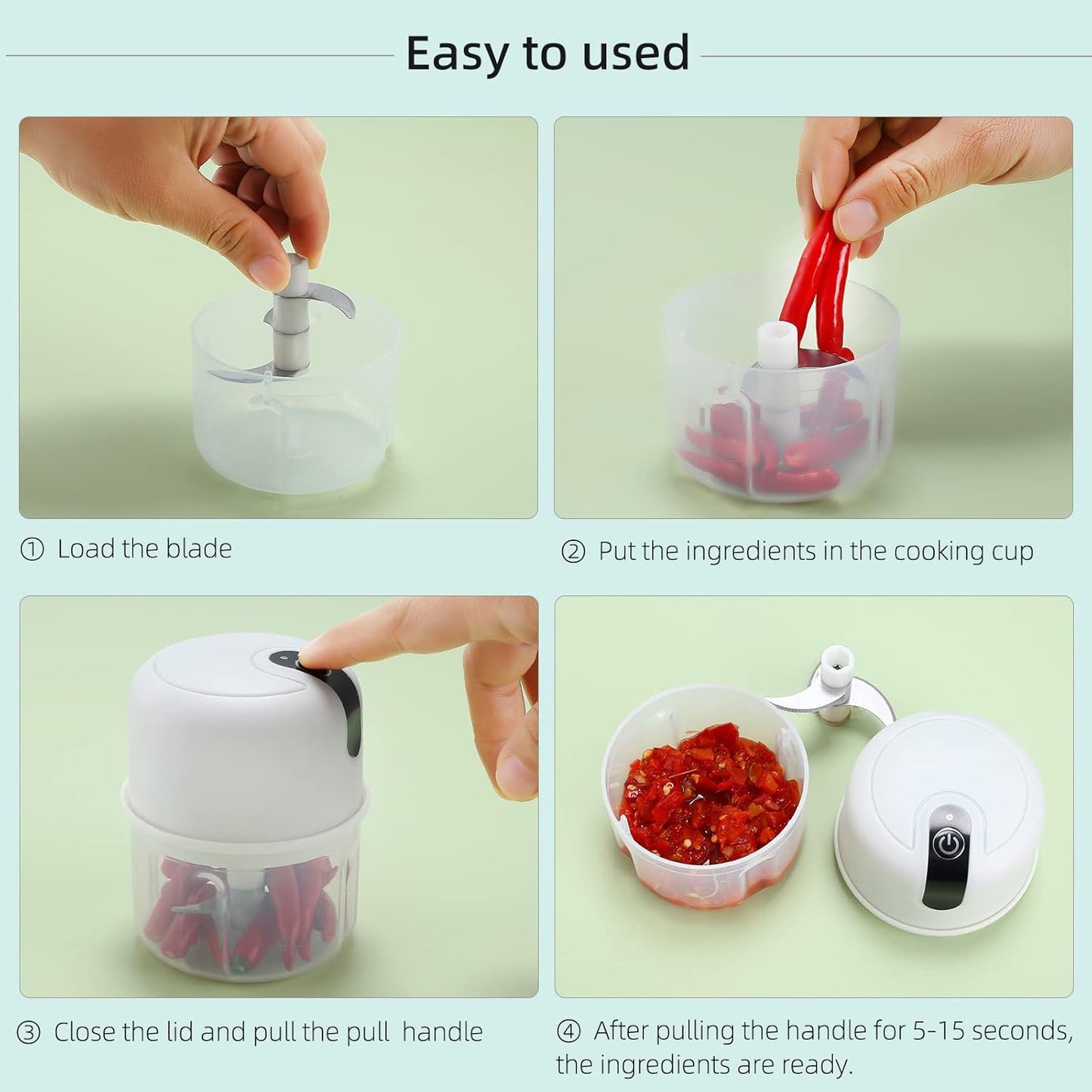 QuickChop Mini Electric Food Processor