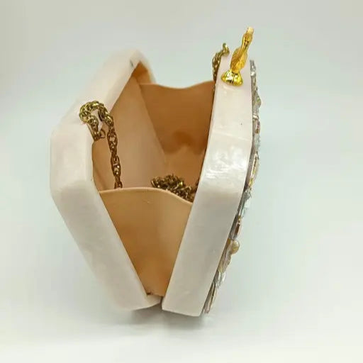 Champagne Crystal Crown Clutch