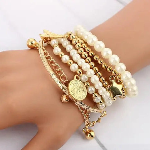 Royal Gleam Layered Bracelet Set
