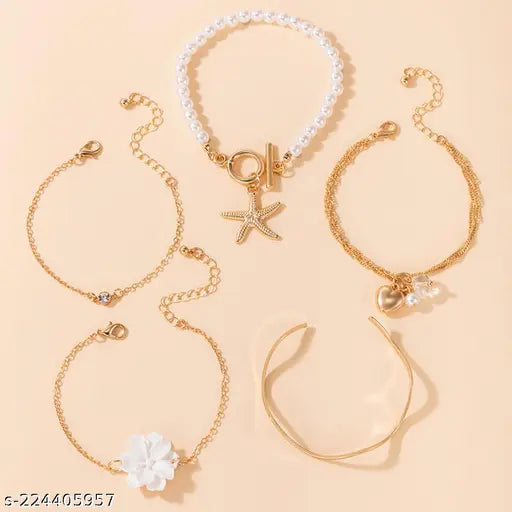 GoldenTide Charm Bracelet Set
