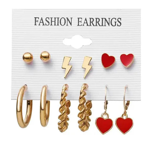 Bold Hearts Earring Set