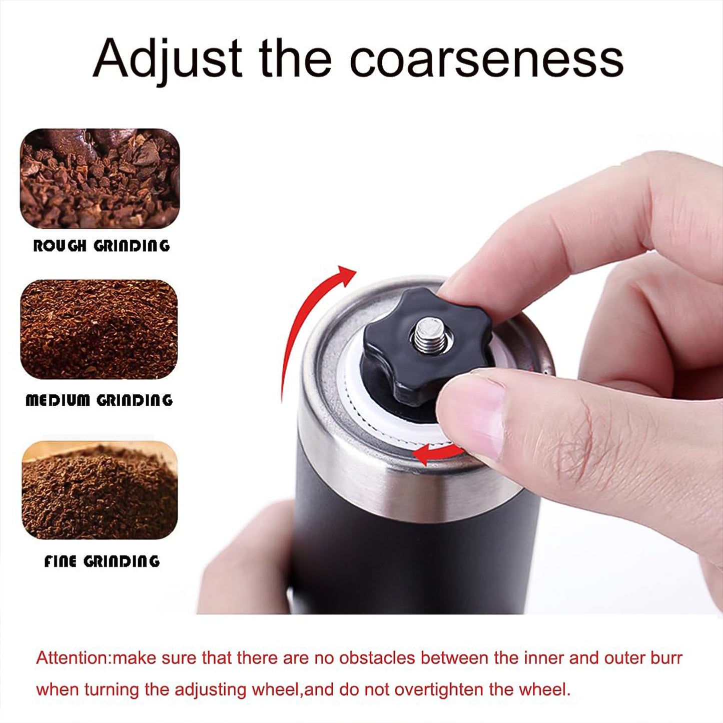 BrewMate Manual Coffee Grinder – Stainless Steel Hand Mill with Adjustable Coarseness