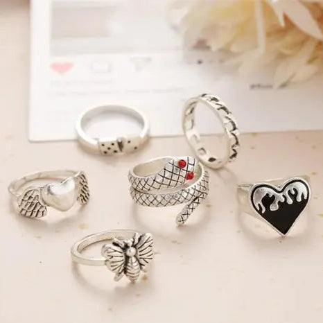 Mystic Edge Silver Ring Set