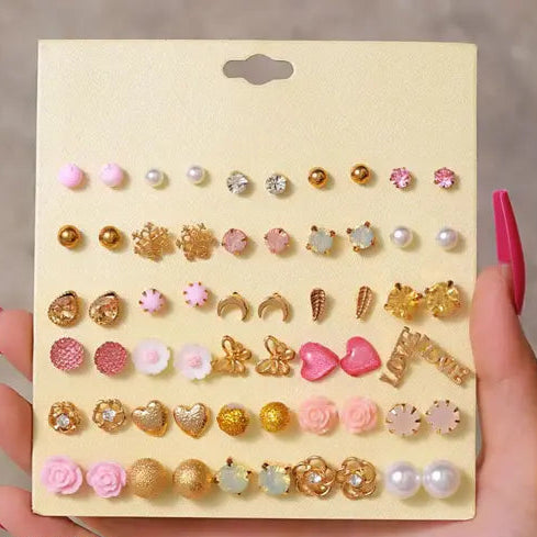 Blush Bloom Resin Earring Set