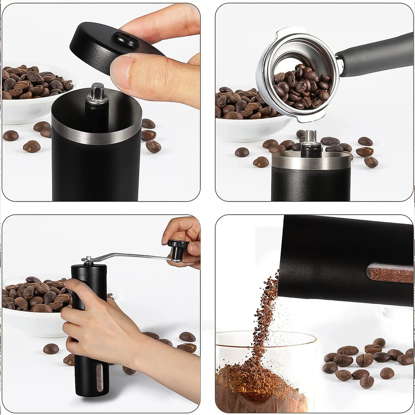 BrewMate Manual Coffee Grinder – Stainless Steel Hand Mill with Adjustable Coarseness