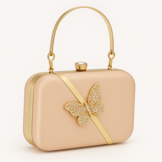 Luxe Charm Butterfly Clutch