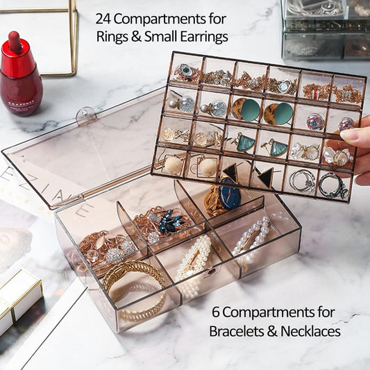Dual-Layer Jewelry Organizer Box