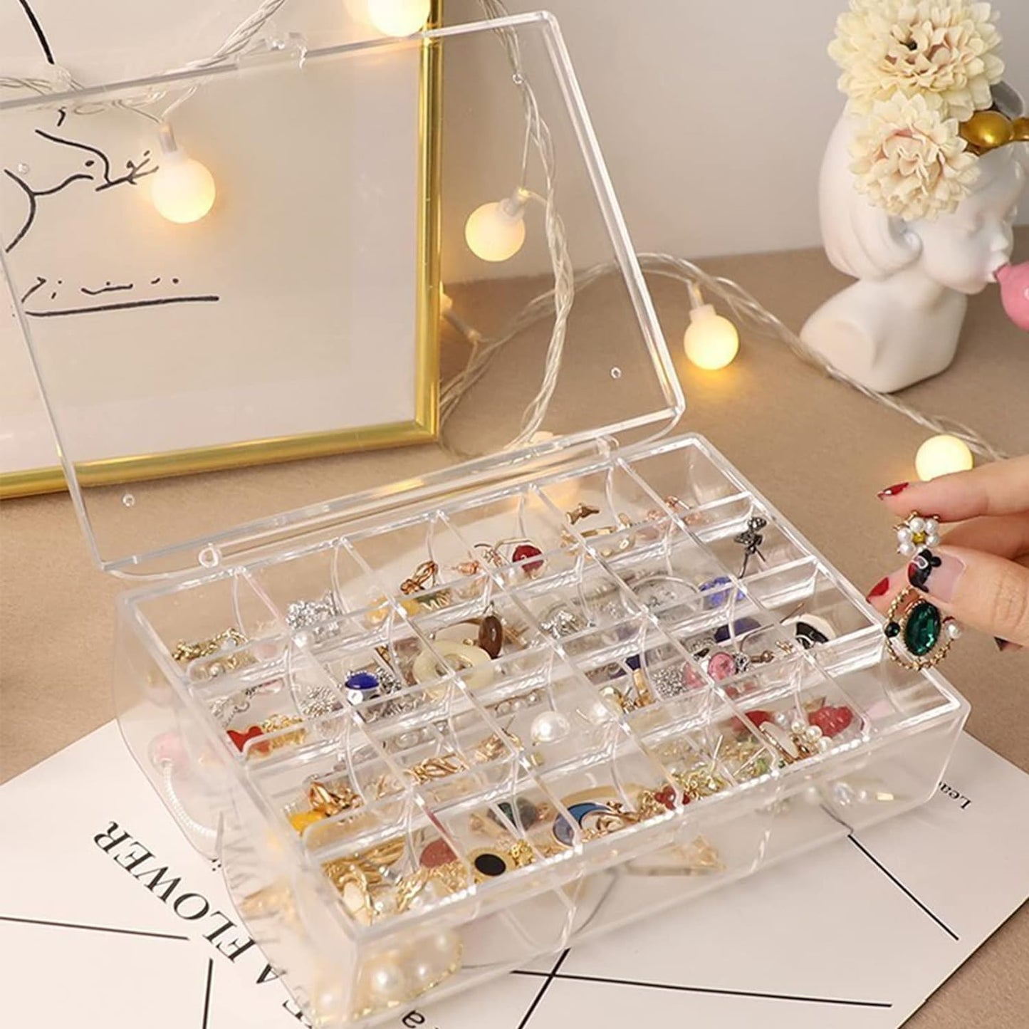 Dual-Layer Jewelry Organizer Box