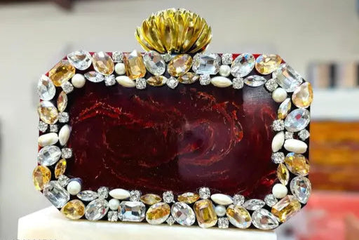 Imperial Garnet Luxe Clutch