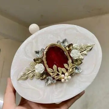 Crimson Empress Oval Clutch