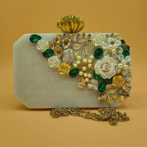Emerald Bloom Royale Clutch