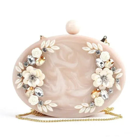 Blush Bloom Oval Clutch
