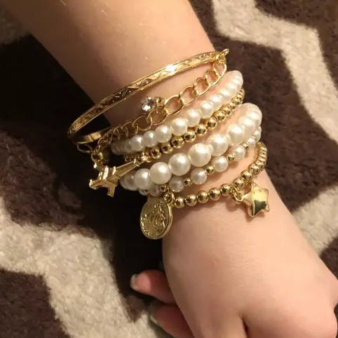 Royal Gleam Layered Bracelet Set