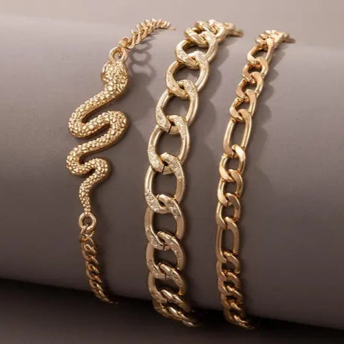 Serpent Luxe Chain Bracelet Set