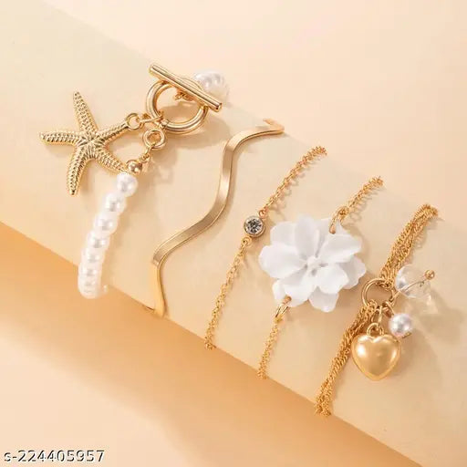 GoldenTide Charm Bracelet Set