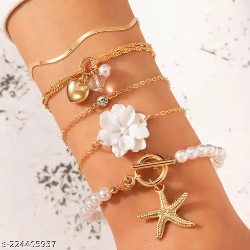 GoldenTide Charm Bracelet Set
