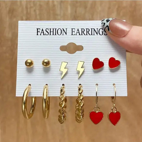 Bold Hearts Earring Set