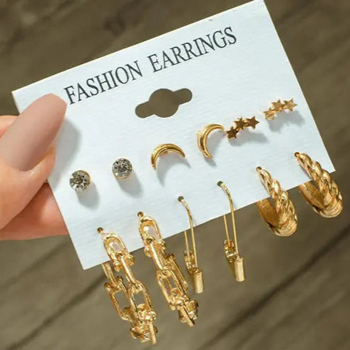 Golden Glint Earring Set