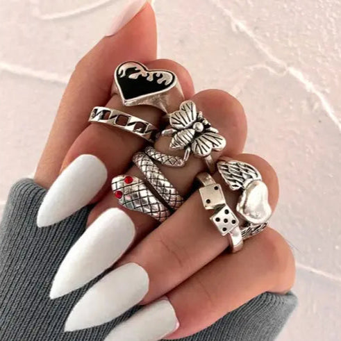 Mystic Edge Silver Ring Set