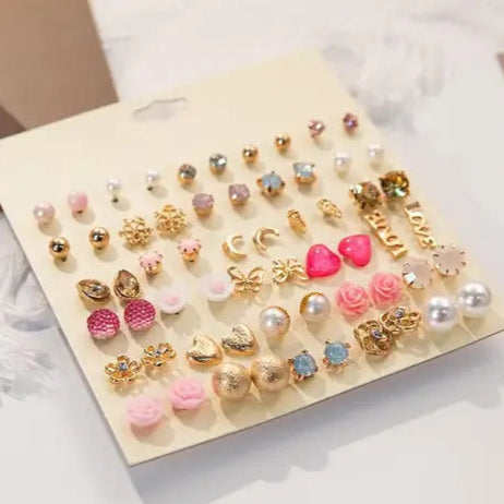 Blush Bloom Resin Earring Set