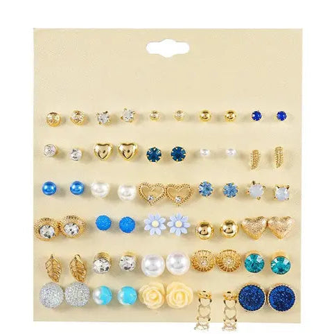 Aurora Bliss 30-Pair Stud Earring Set