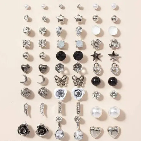 Luna Luxe Silver Stud Set