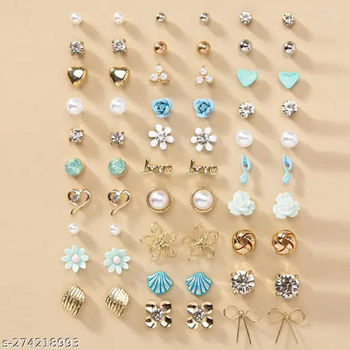 BlushBloom 30-Pair Stud Earring Set